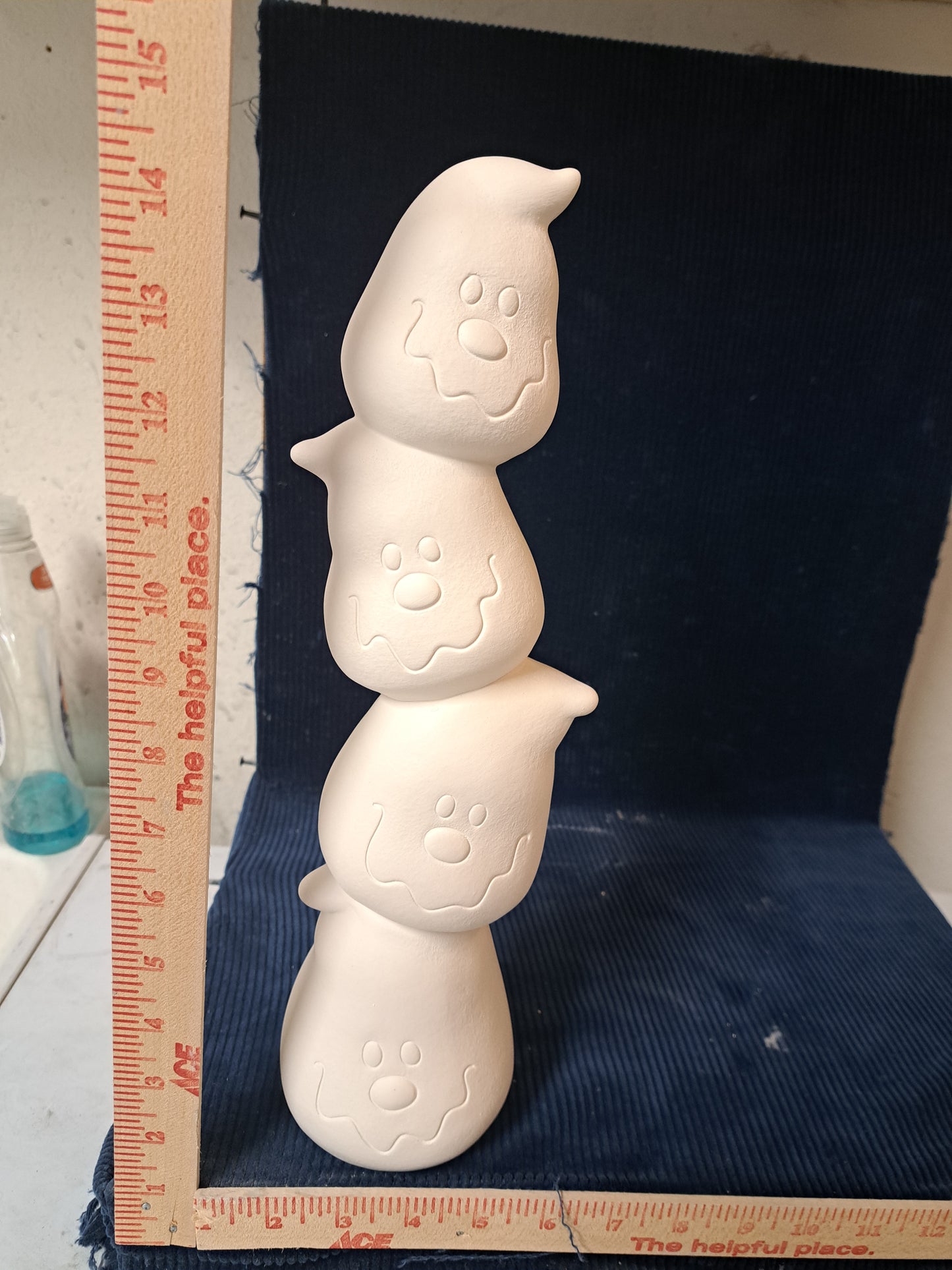 Ceramic Ready To Paint Ghost Head Stack