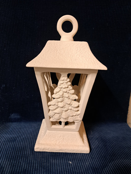 Ceramic Ready To Paint Christmas Tree Lantern