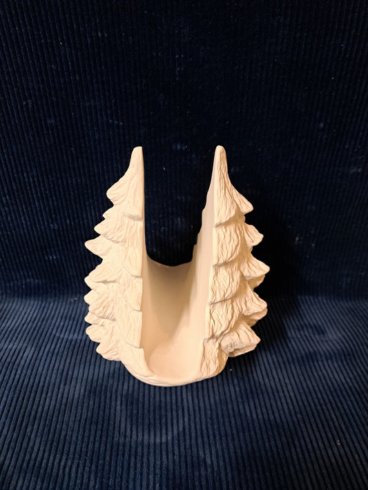 Ceramic Ready To Paint Tree Napkin Holder With Holly Base