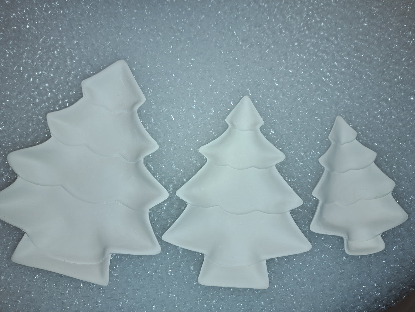 Ceramic Ready To Paint Christmas Tree Plate Set