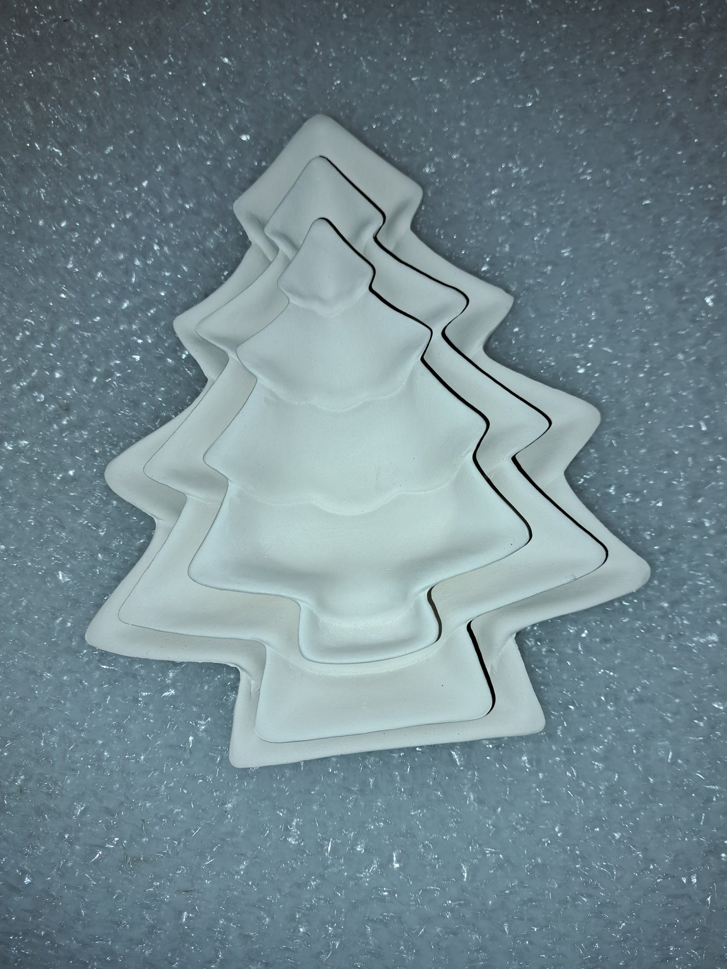 Ceramic Ready To Paint Christmas Tree Plate Set