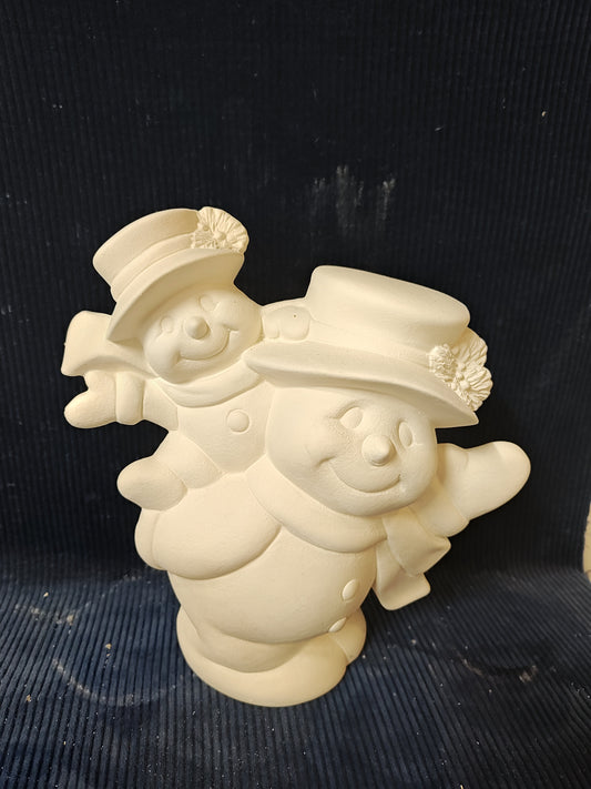 Ceramic Ready to Paint Snowman Buddies