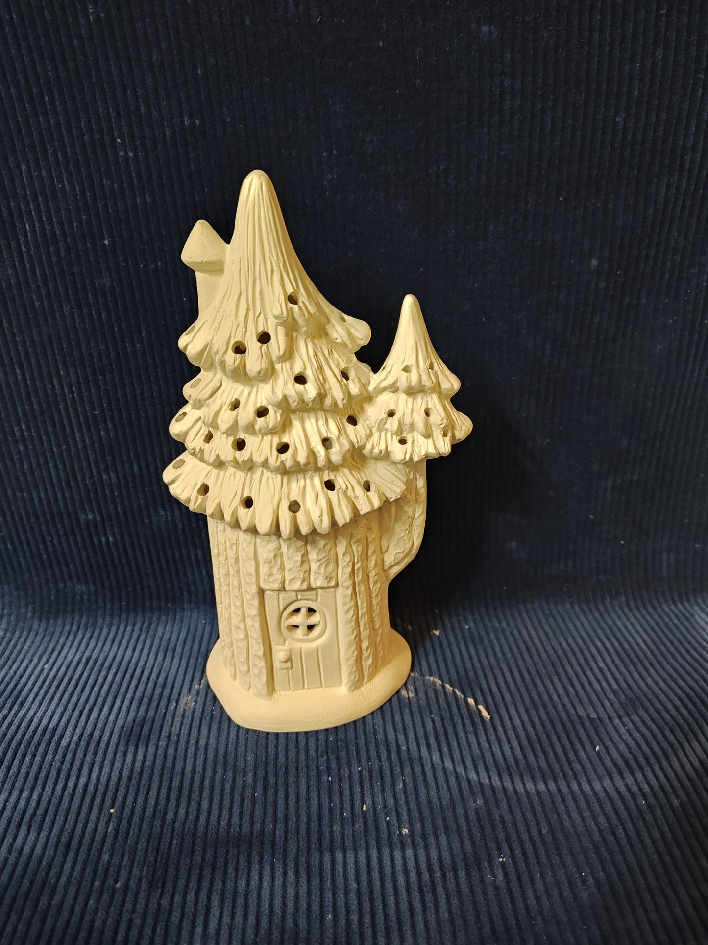 Ceramic Ready to Paint Fairy Conifer Tree Cottage