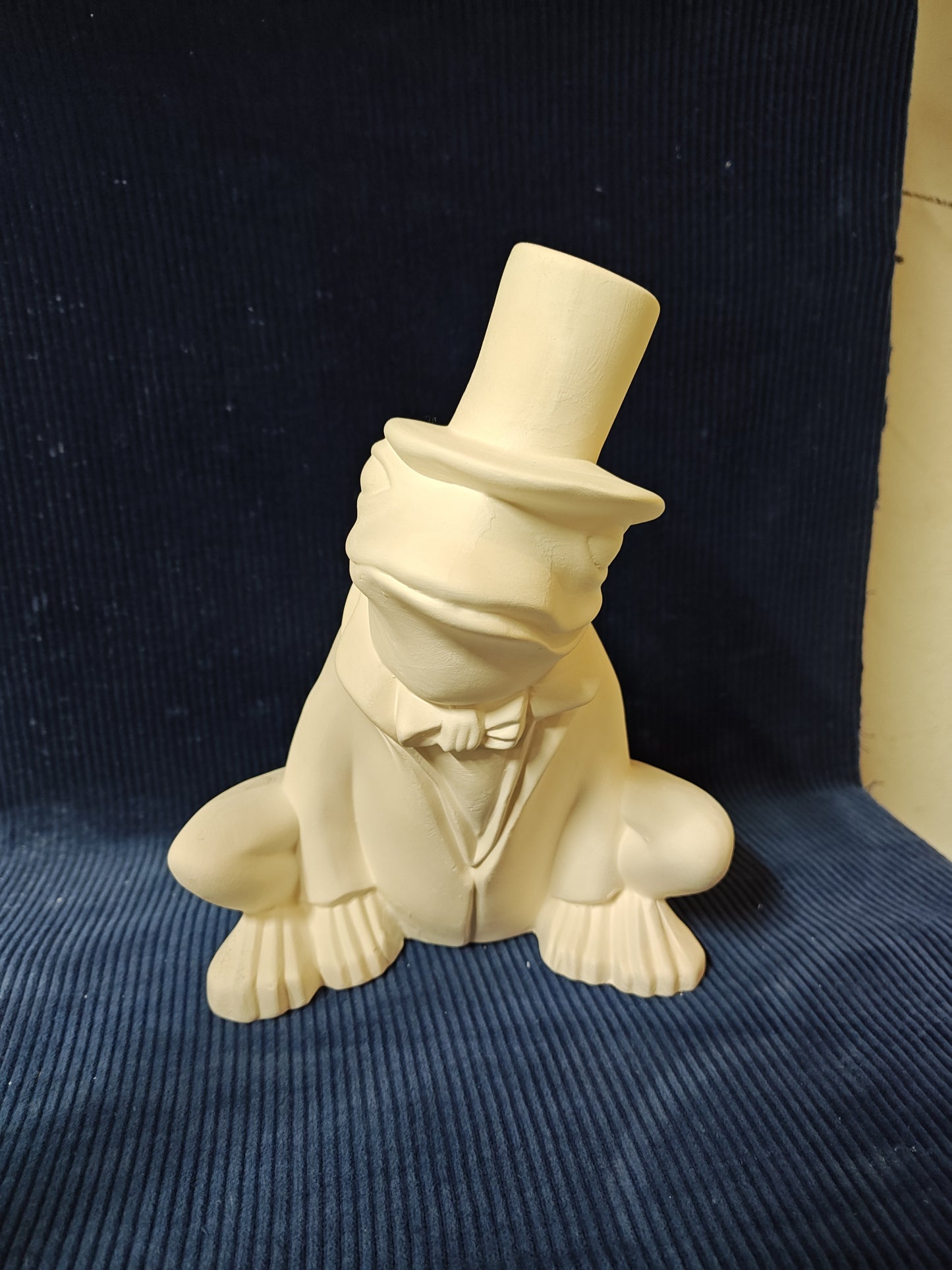 Ceramic Ready to Paint Tuxedo Frog With Tophat