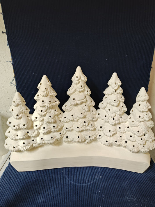 Ceramic Ready To Paint Group of Christmas Tree's