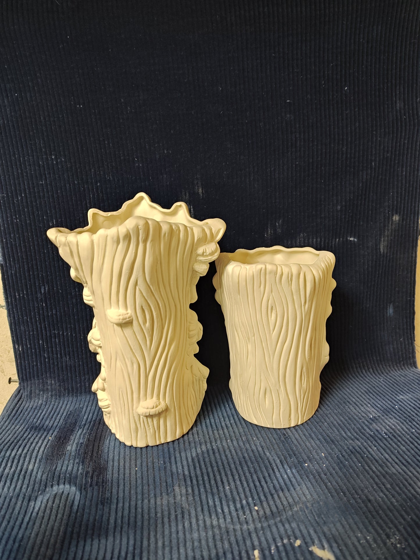 Ceramic Ready to Paint Timber Tree Greenman Vase Set