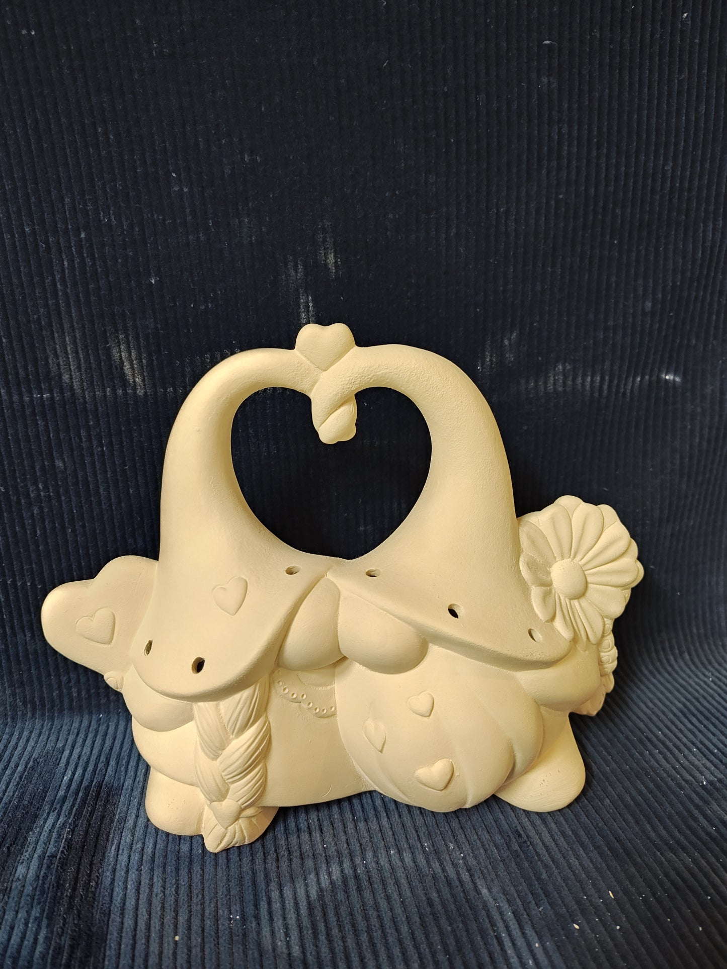 Ceramic Ready to Paint Sweetheart Valentine Kissing Gnomes