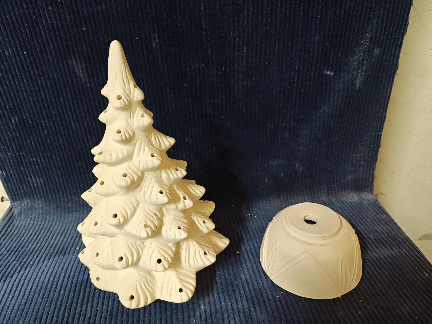 Ceramic Ready to Paint Christmas Decorative Tree with Base