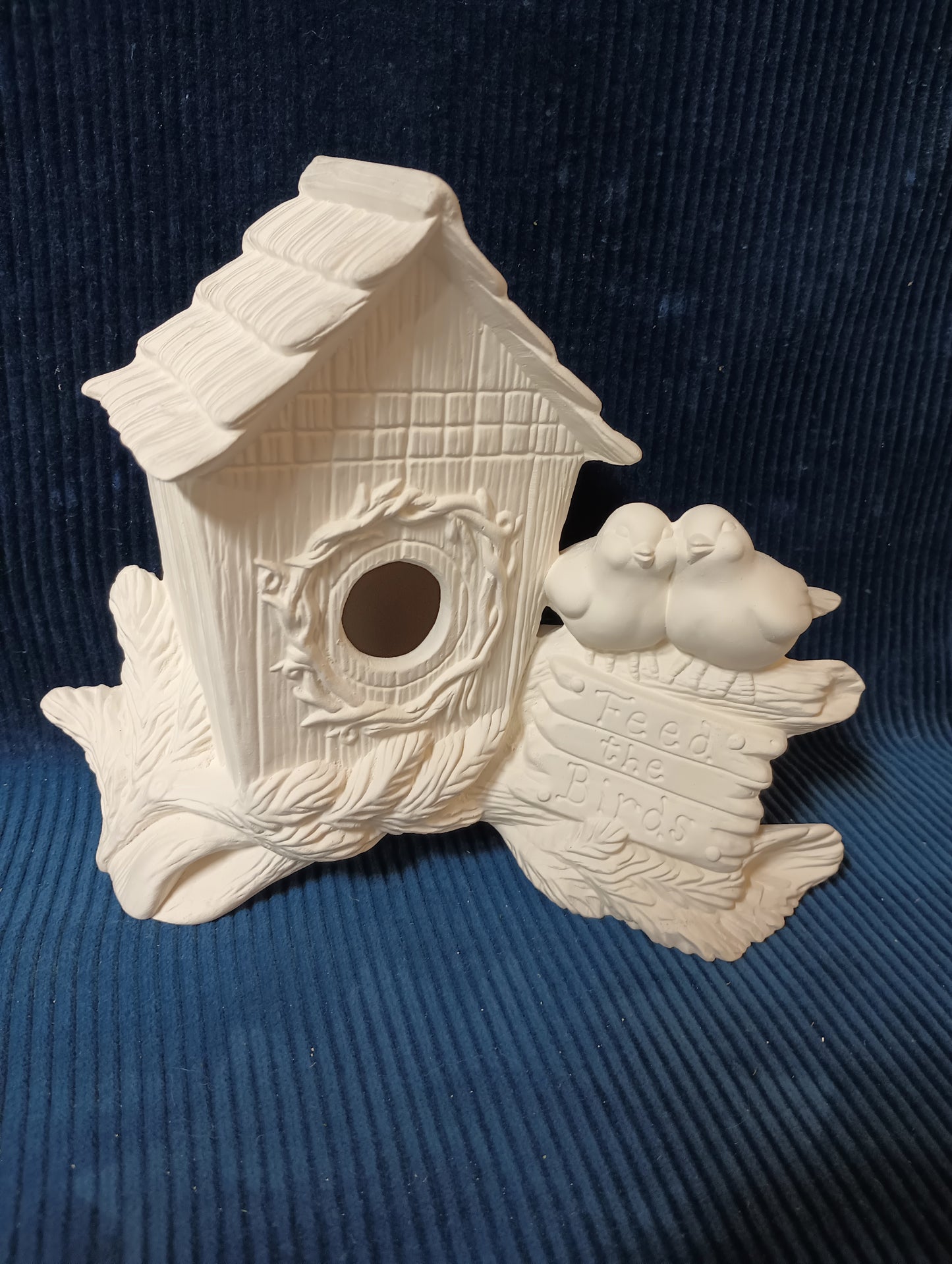 Ceramic Ready To Paint Feed The Birds Birdhouse