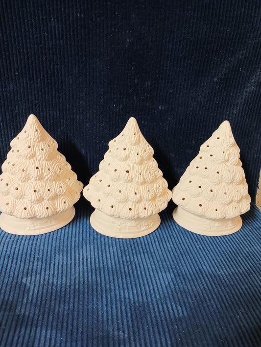 Ceramic Ready To Paint Small Mantle Tree Set With Decorative Bases