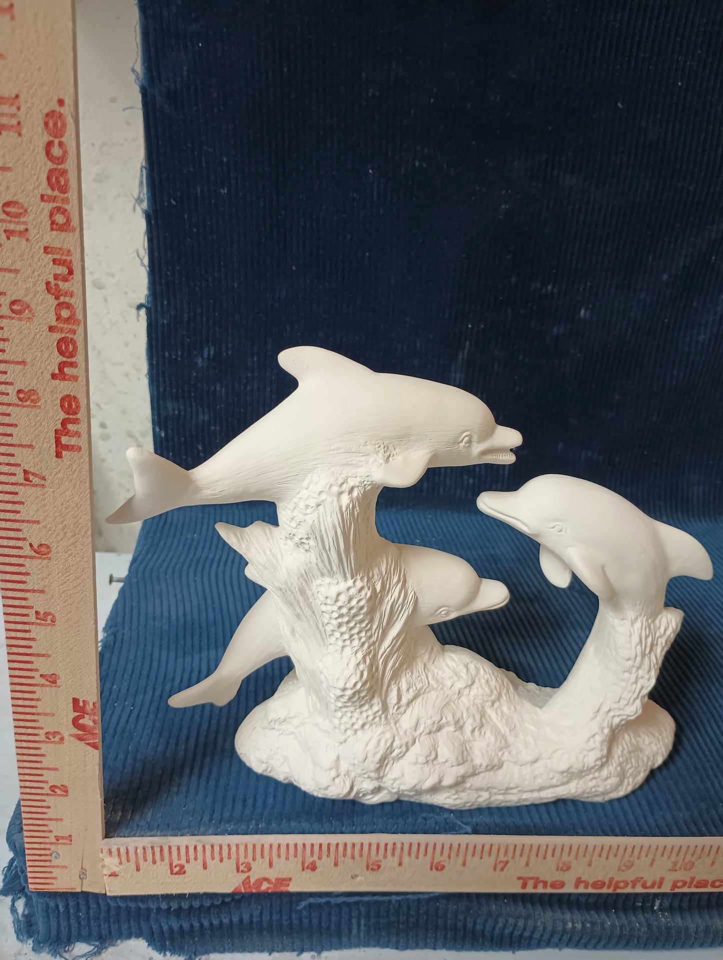 Ceramic Ready To Paint Dolphin Family Surfing Waves