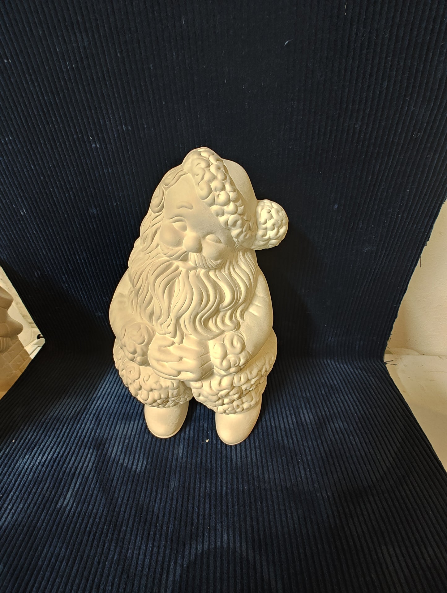 Ceramic Ready To Paint Retro Santa & Retro Mrs. Claus with Fireplace