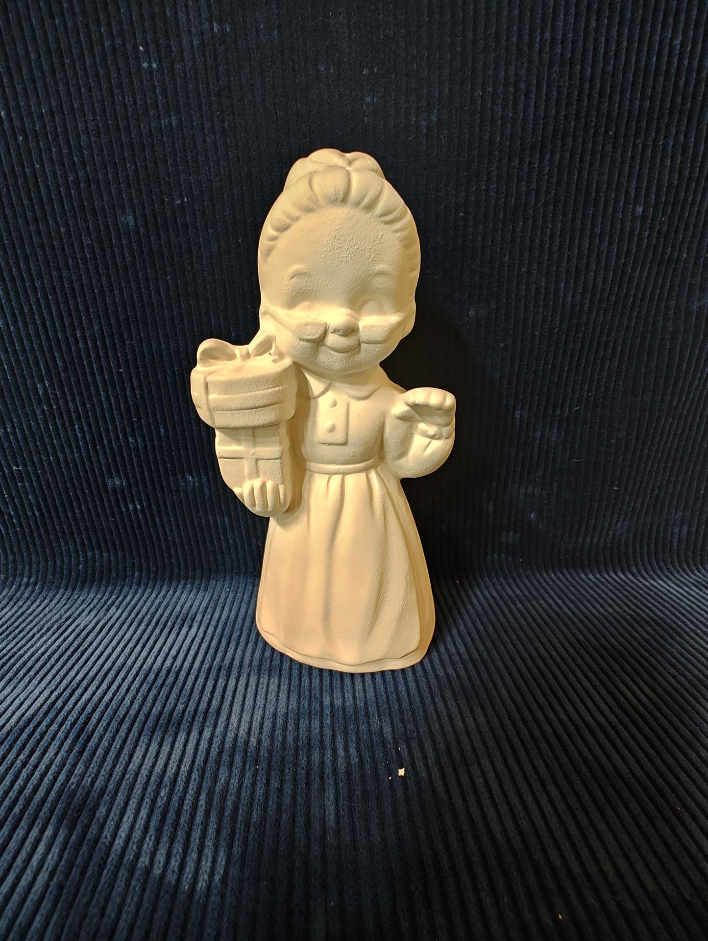 Ceramic Ready To Paint Mrs.Claus Waving With Gifts