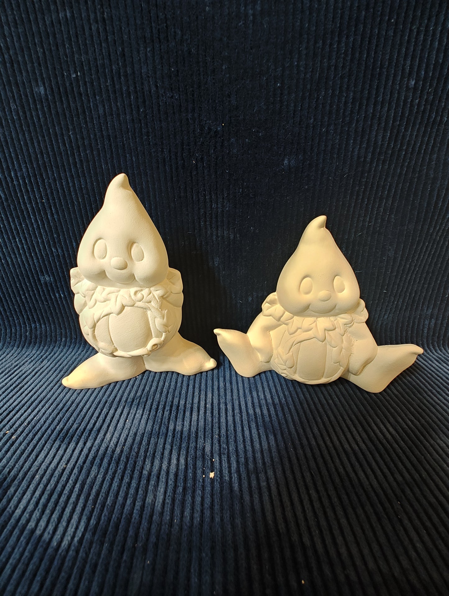 Ceramic Ready To Paint Pumpkin Belly Ghost Set Of 2