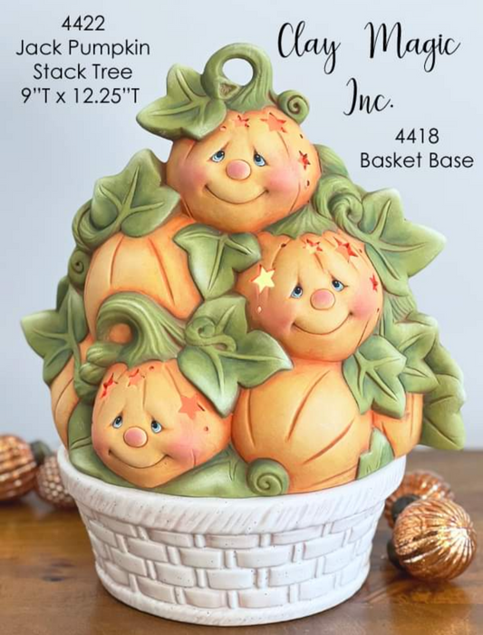 Ceramic Ready to Paint Jack Pumpkin Stack Tree PREORDER BISQUE
