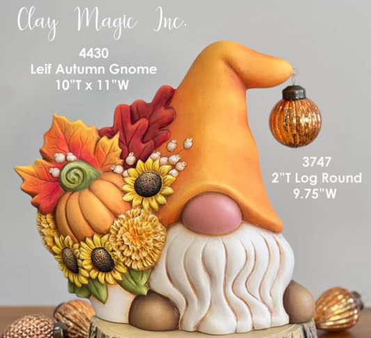 Ceramic Ready to Paint Leif Autumn Gnome PREORDER BISQUE