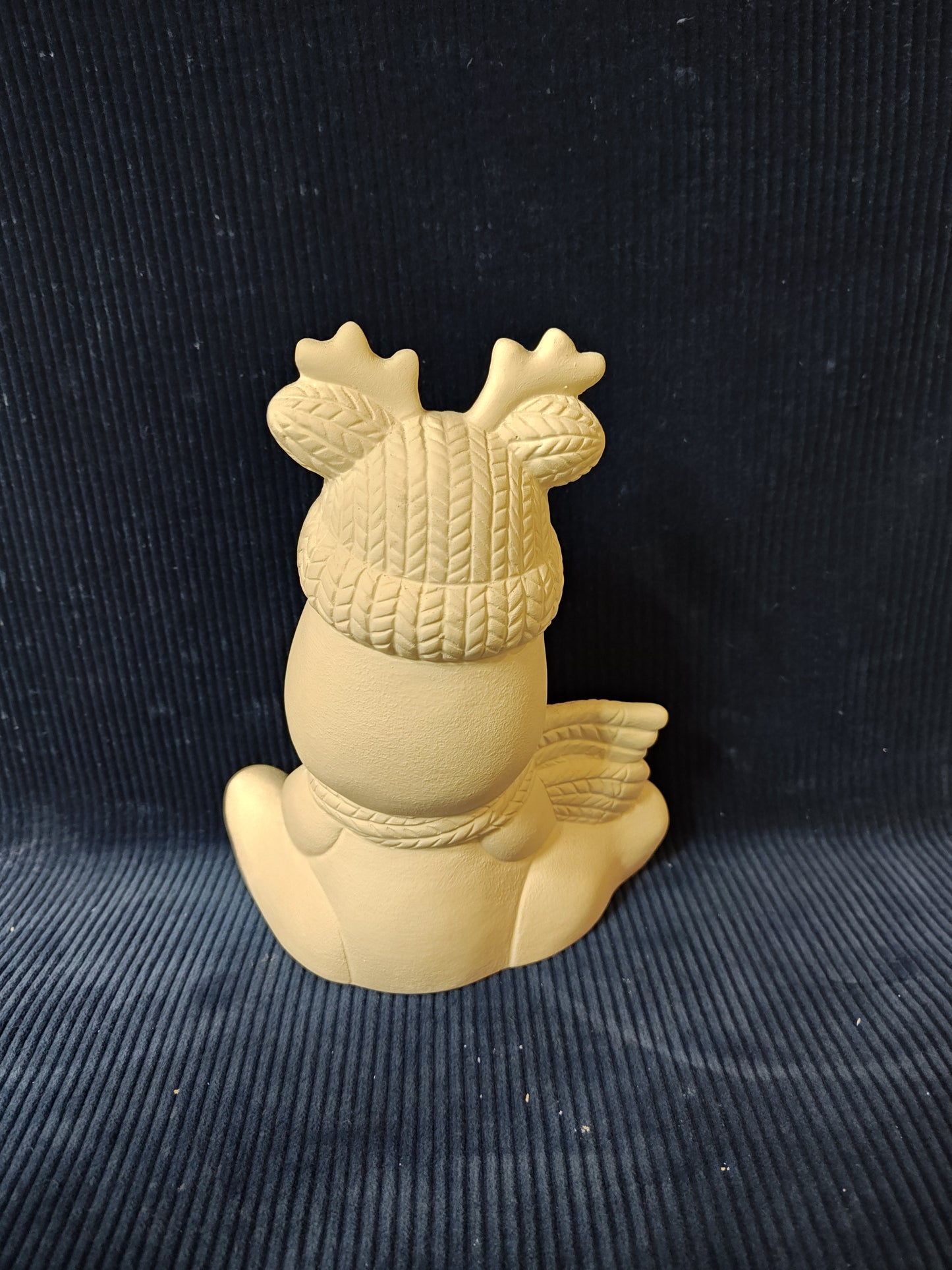 Ceramic Ready to Paint Sweet Love Reindeer Snowman Sitting