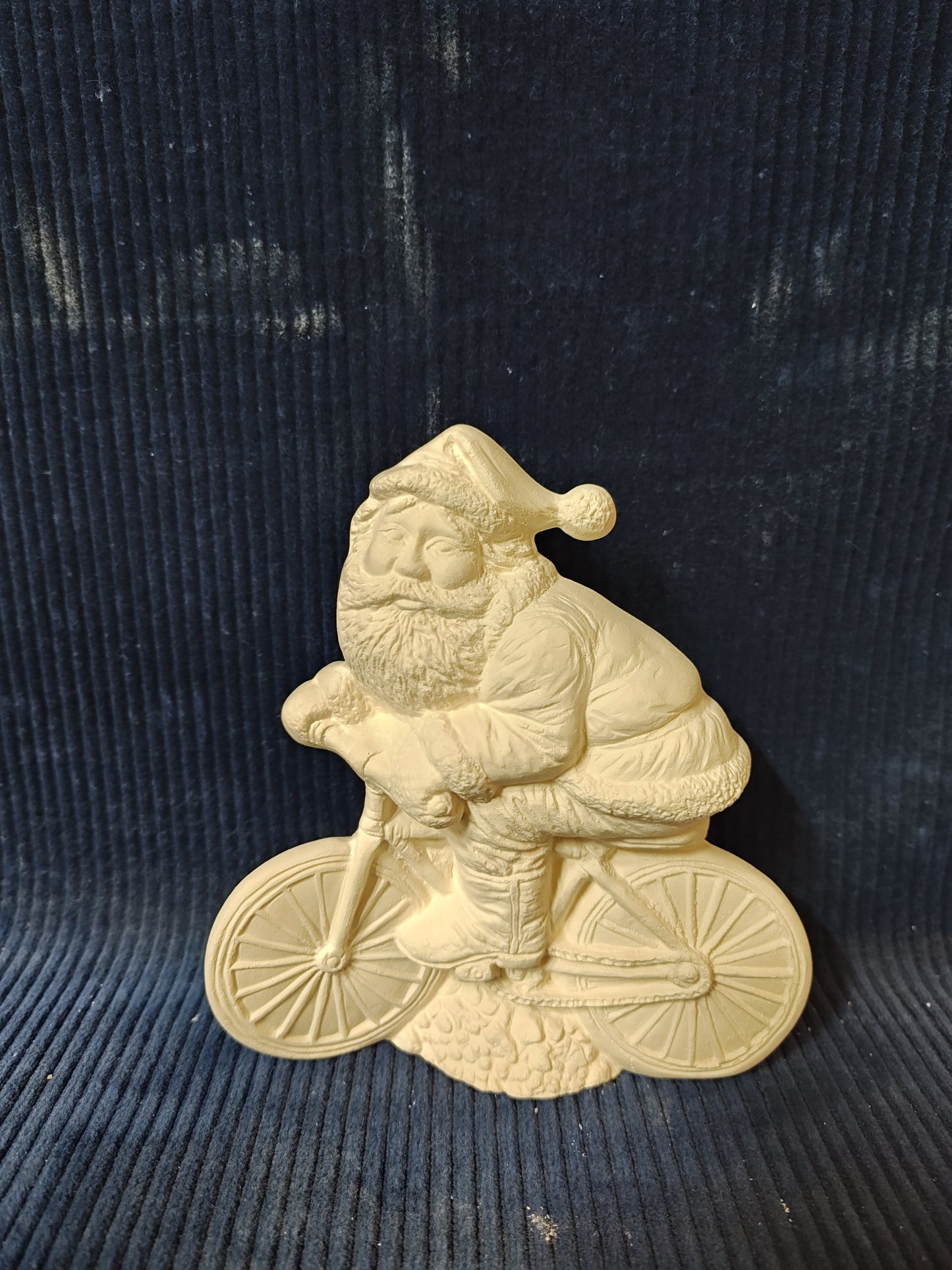 Ceramic Ready to Paint Santa On Bicycle