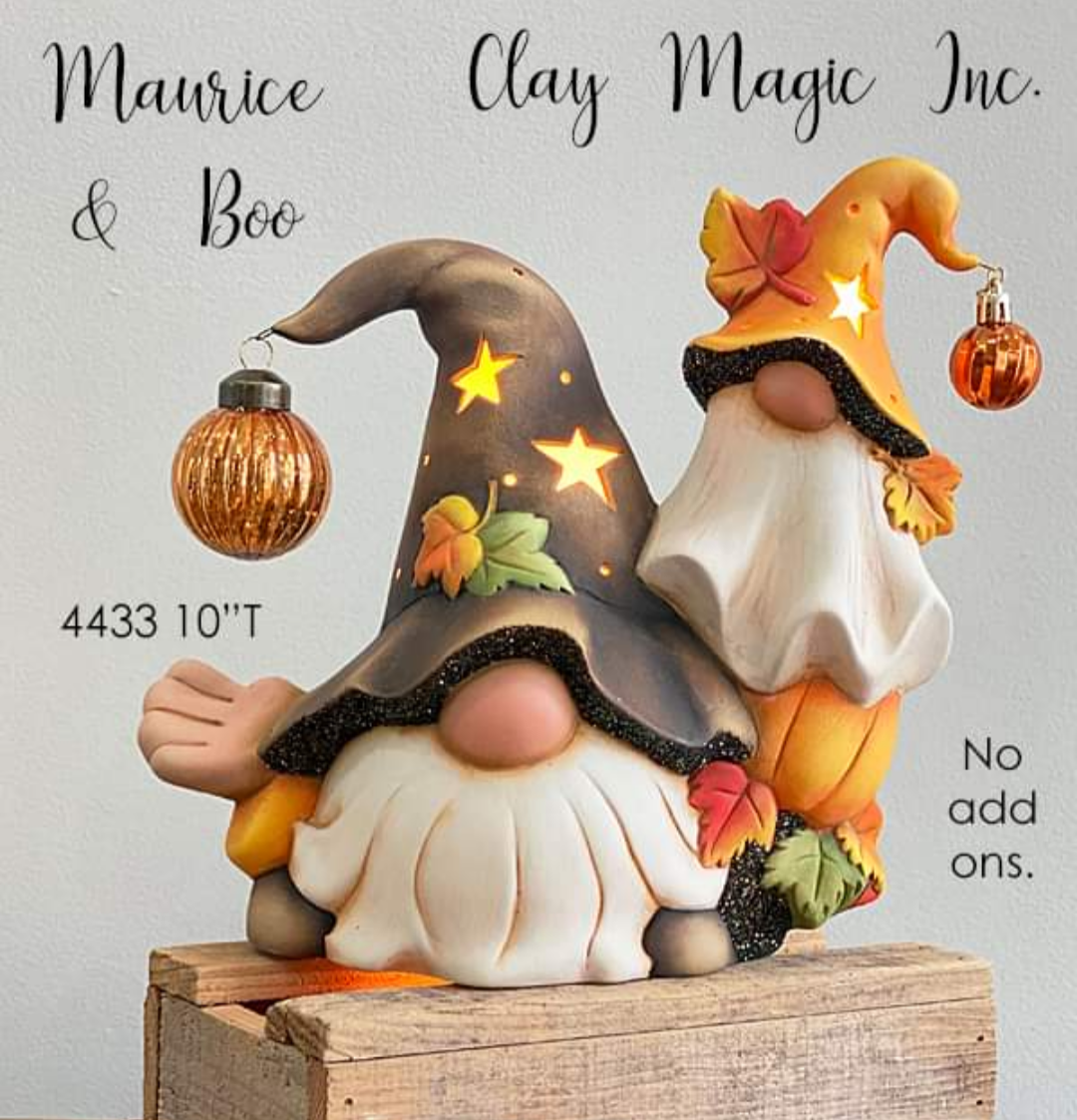 Ceramic Ready to Paint Maurice & Boo Gnomes PRE-ORDER