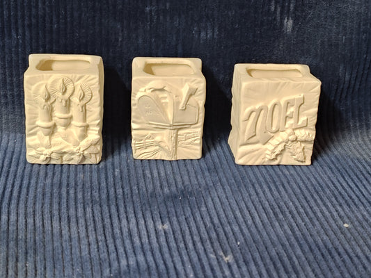 Ceramic Ready to Paint Christmas Mini Gift Bag Set