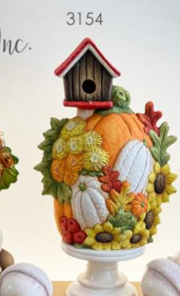 Ceramic Ready to Paint Birdhouse Harvest Pumpkin PRE-ORDER