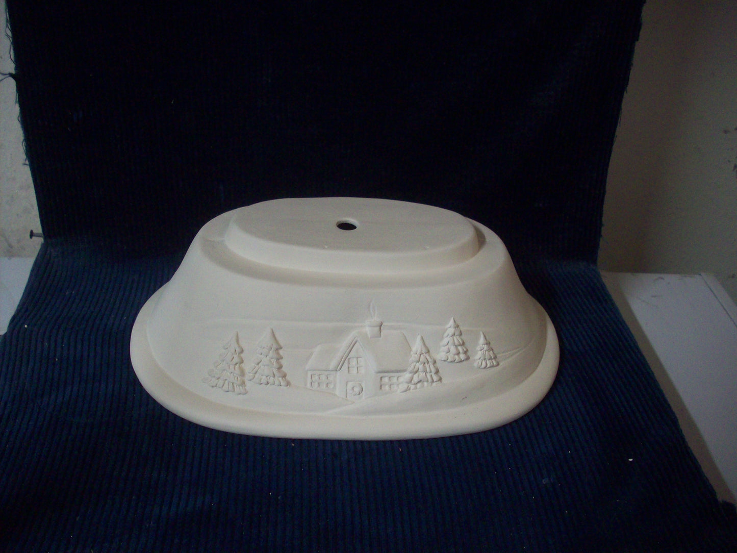 Ceramic Ready To Paint Winter Scene Mantle Tree with Base