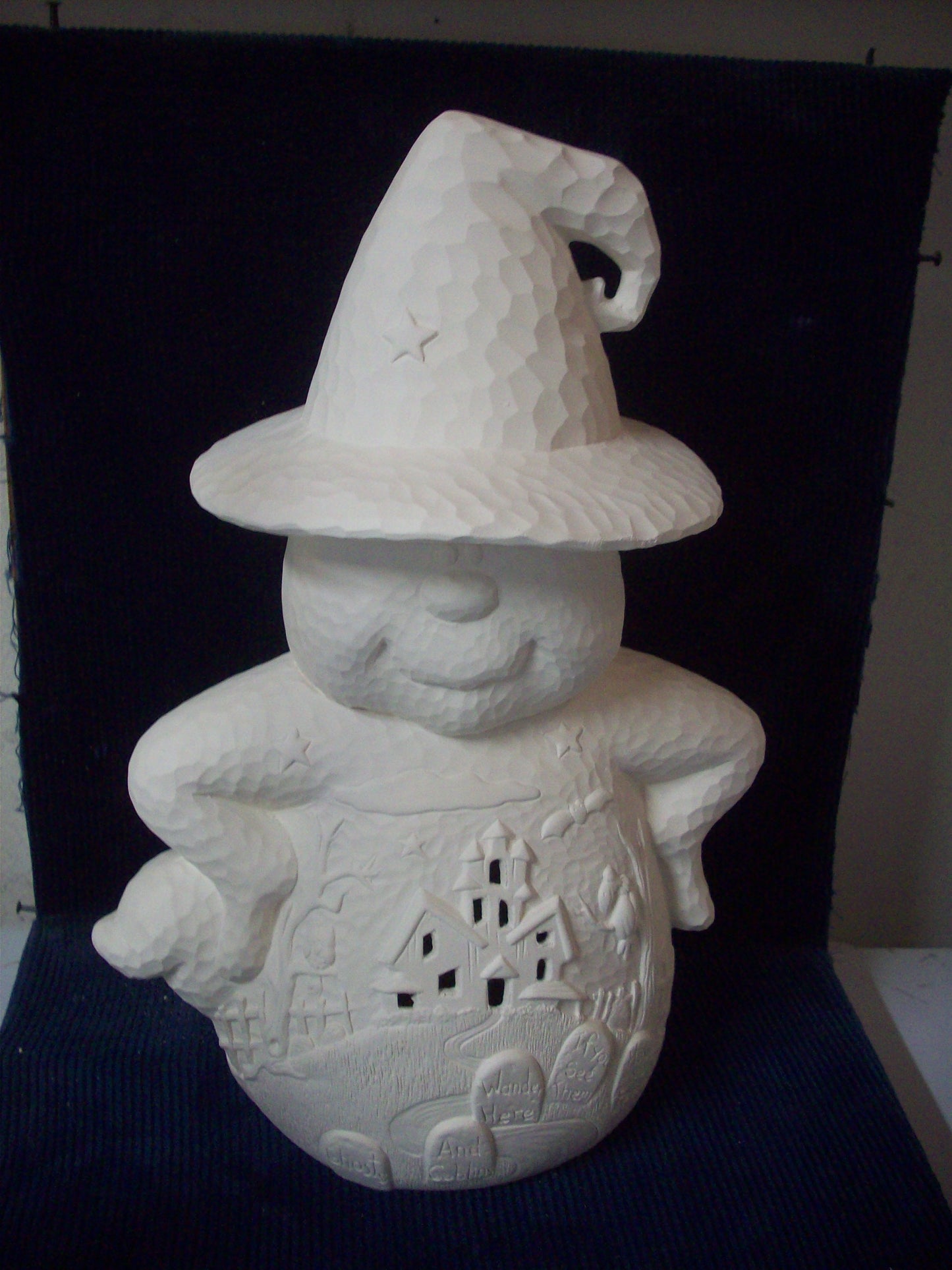 Ceramic Ready To Paint Haunted Scene Ghost Witch