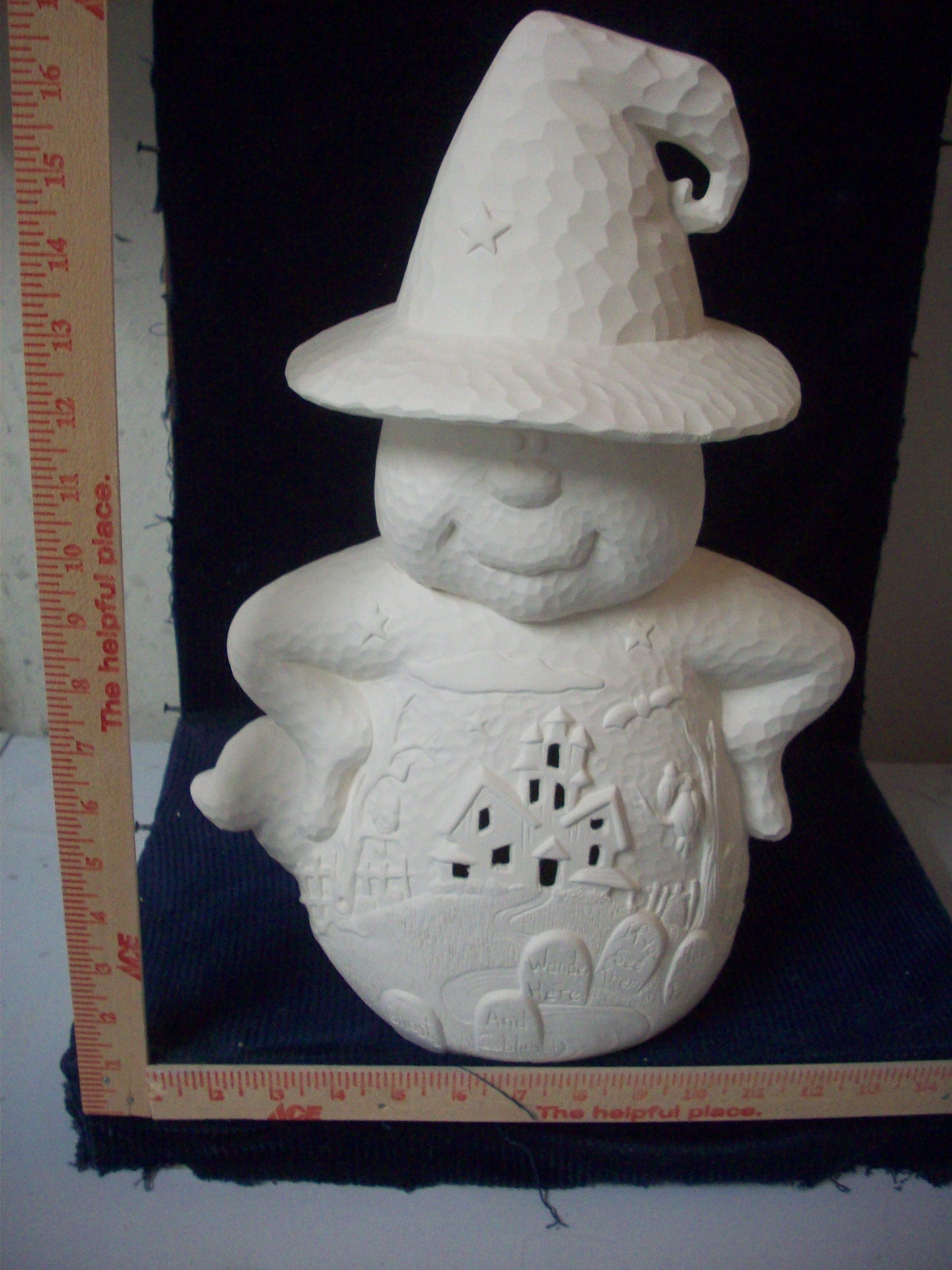 Ceramic Ready To Paint Haunted Scene Ghost Witch