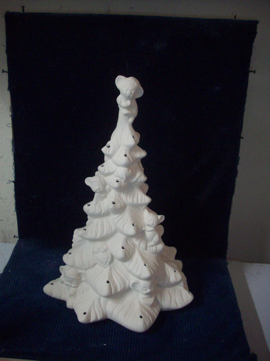 Ceramic Ready To Paint Mouse Christmas Tree Without Base