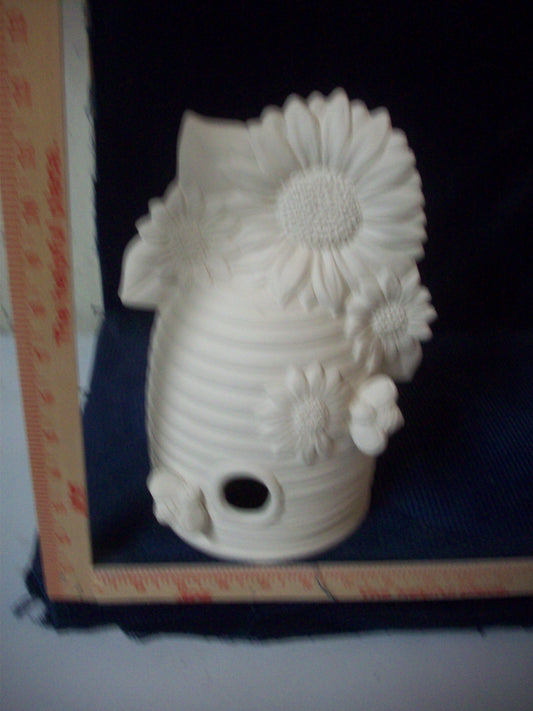 Ceramic Ready To Paint Sun Flower Beehive