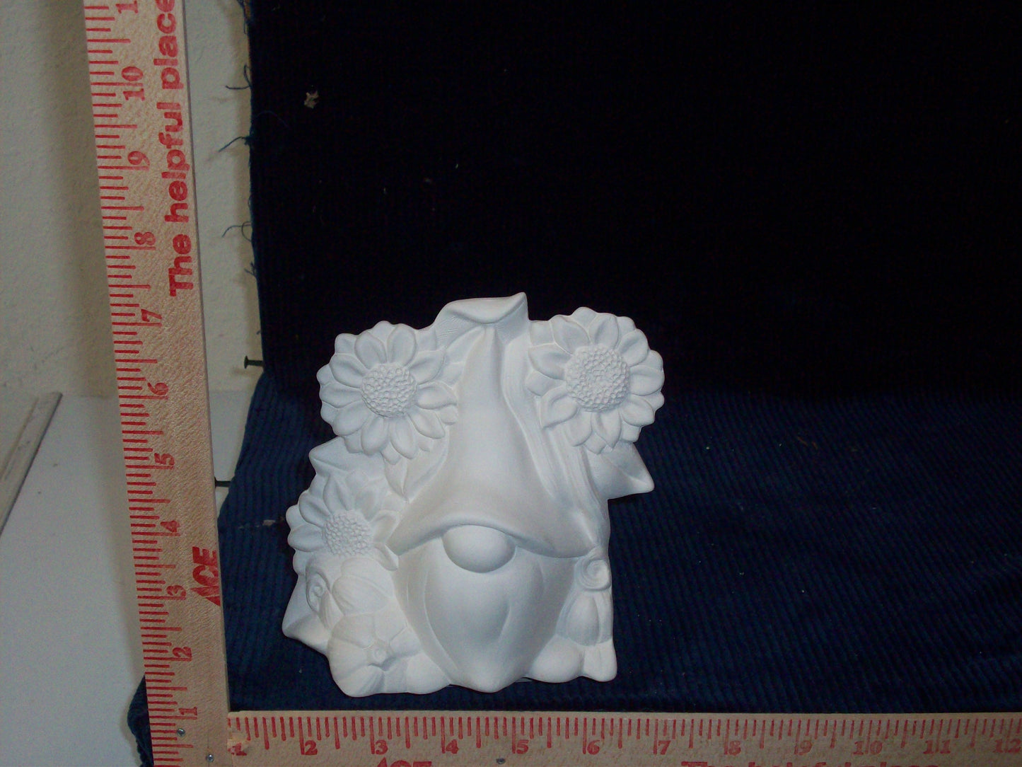 Ceramic Ready To Paint Gnome with Sun Flowers Truck Insert