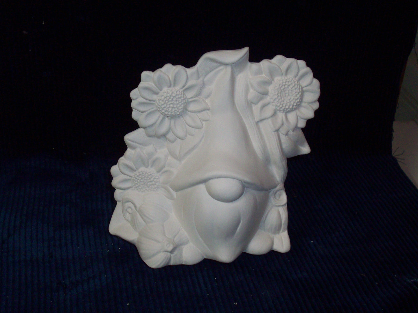 Ceramic Ready To Paint Gnome with Sun Flowers Truck Insert