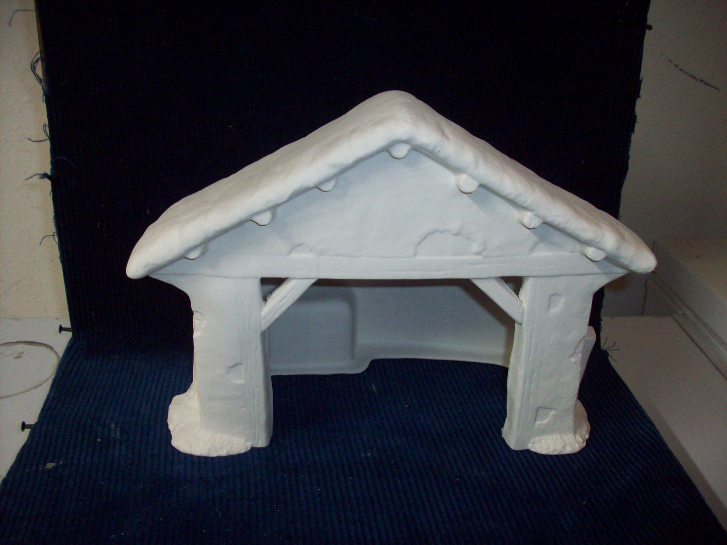 Ceramic Ready To Paint Nativity Manger Stable