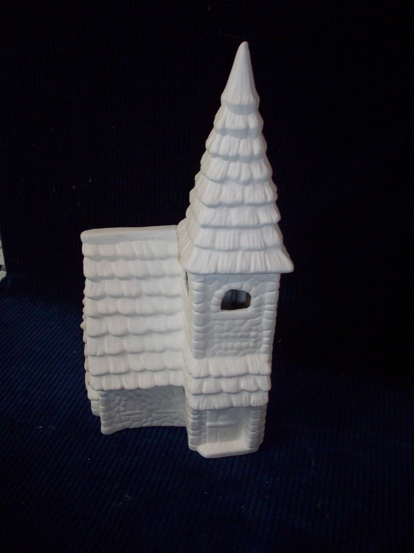 Ceramic Ready To Paint Cottage With Christmas Tree on Roof