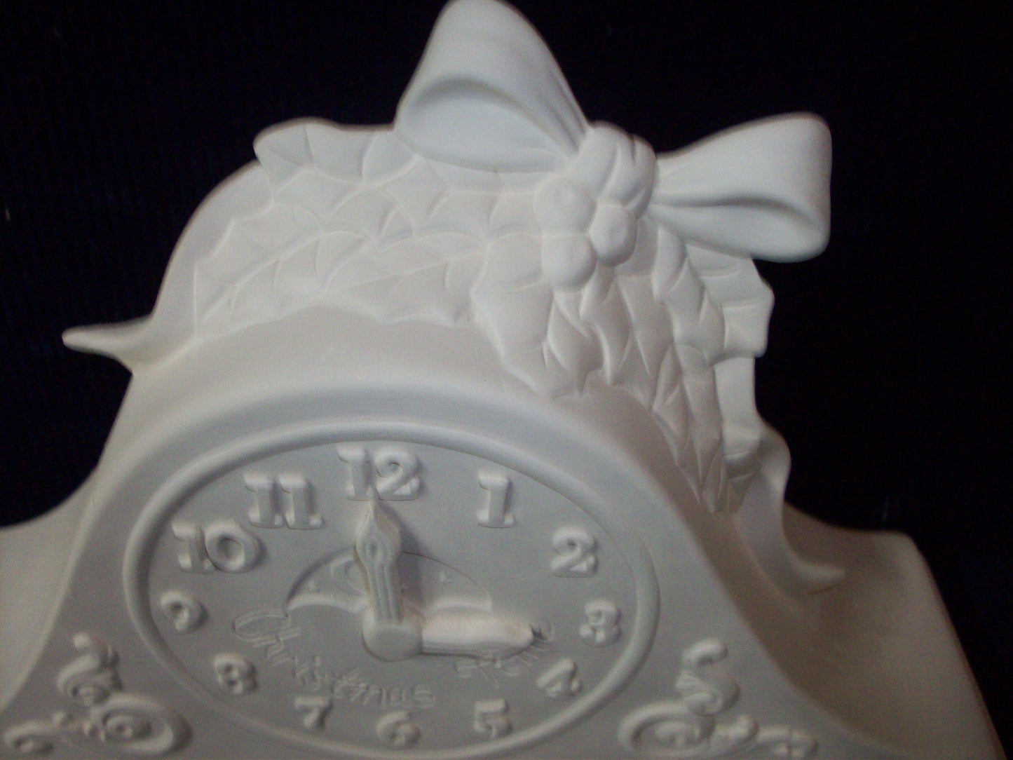 Ceramic Ready To Paint Christmas Mantel Clock