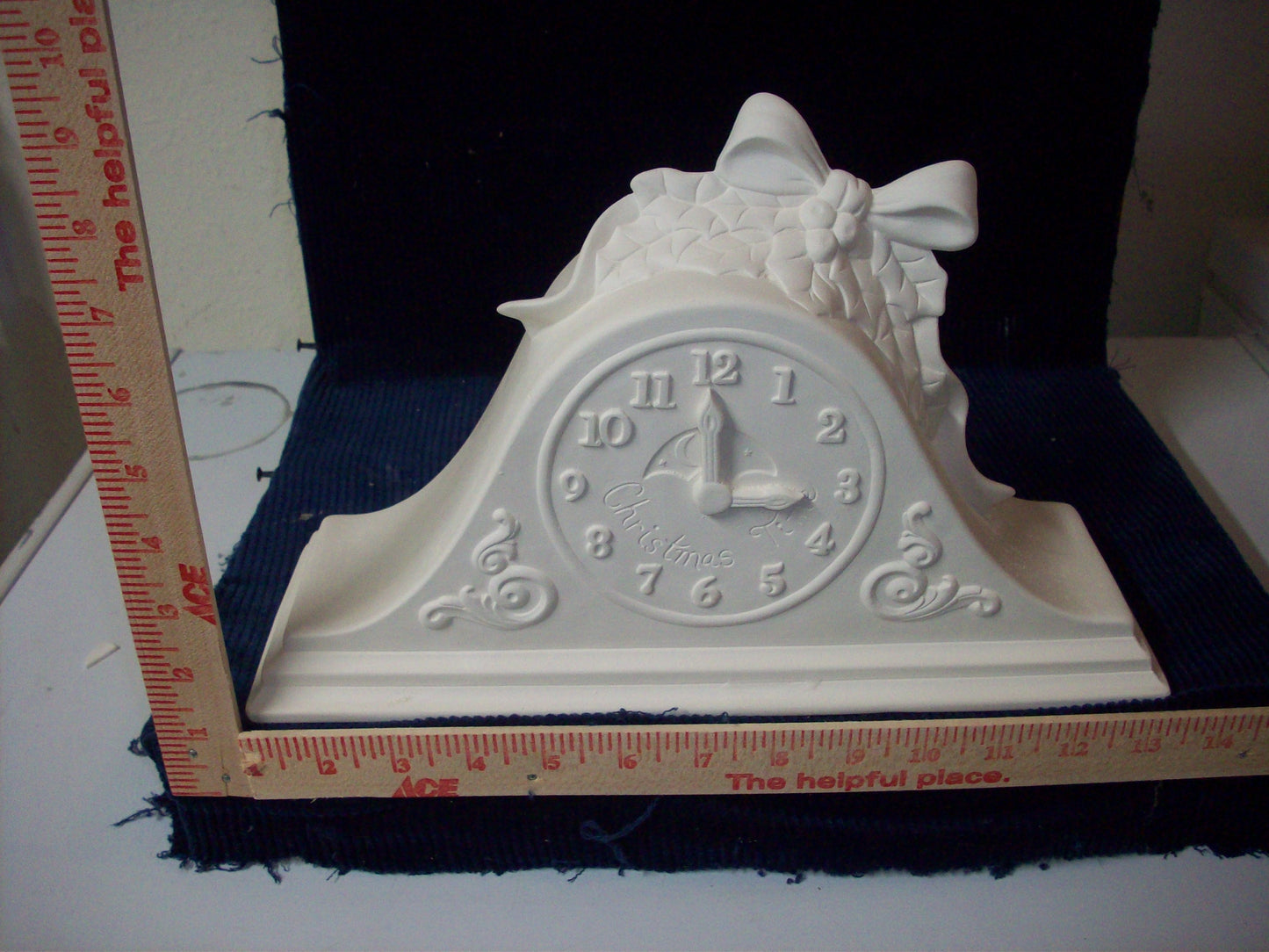 Ceramic Ready To Paint Christmas Mantel Clock