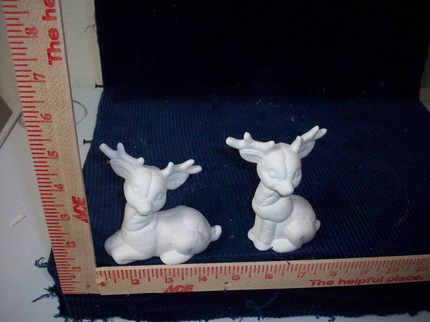 Ceramic Ready To Paint Quilted Set of 2 Deer