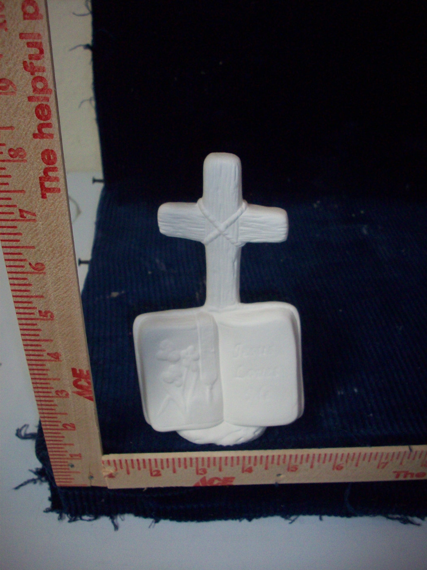 Ceramic Ready To Paint Cross With a Holy Bible