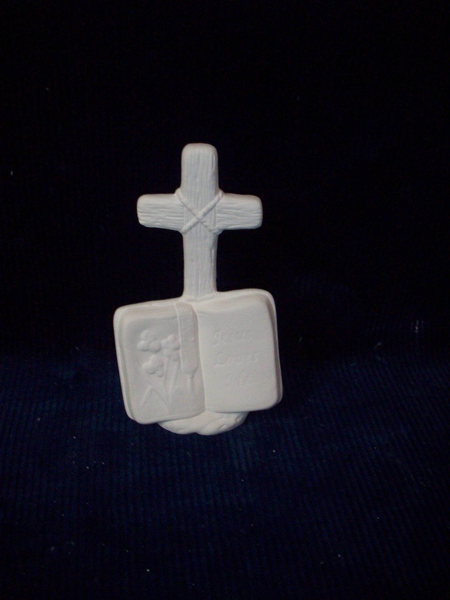 Ceramic Ready To Paint Cross With a Holy Bible