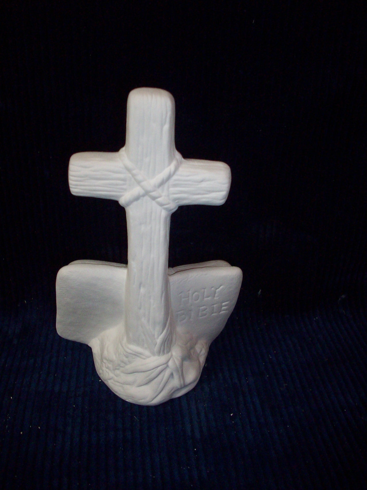 Ceramic Ready To Paint Cross With a Holy Bible