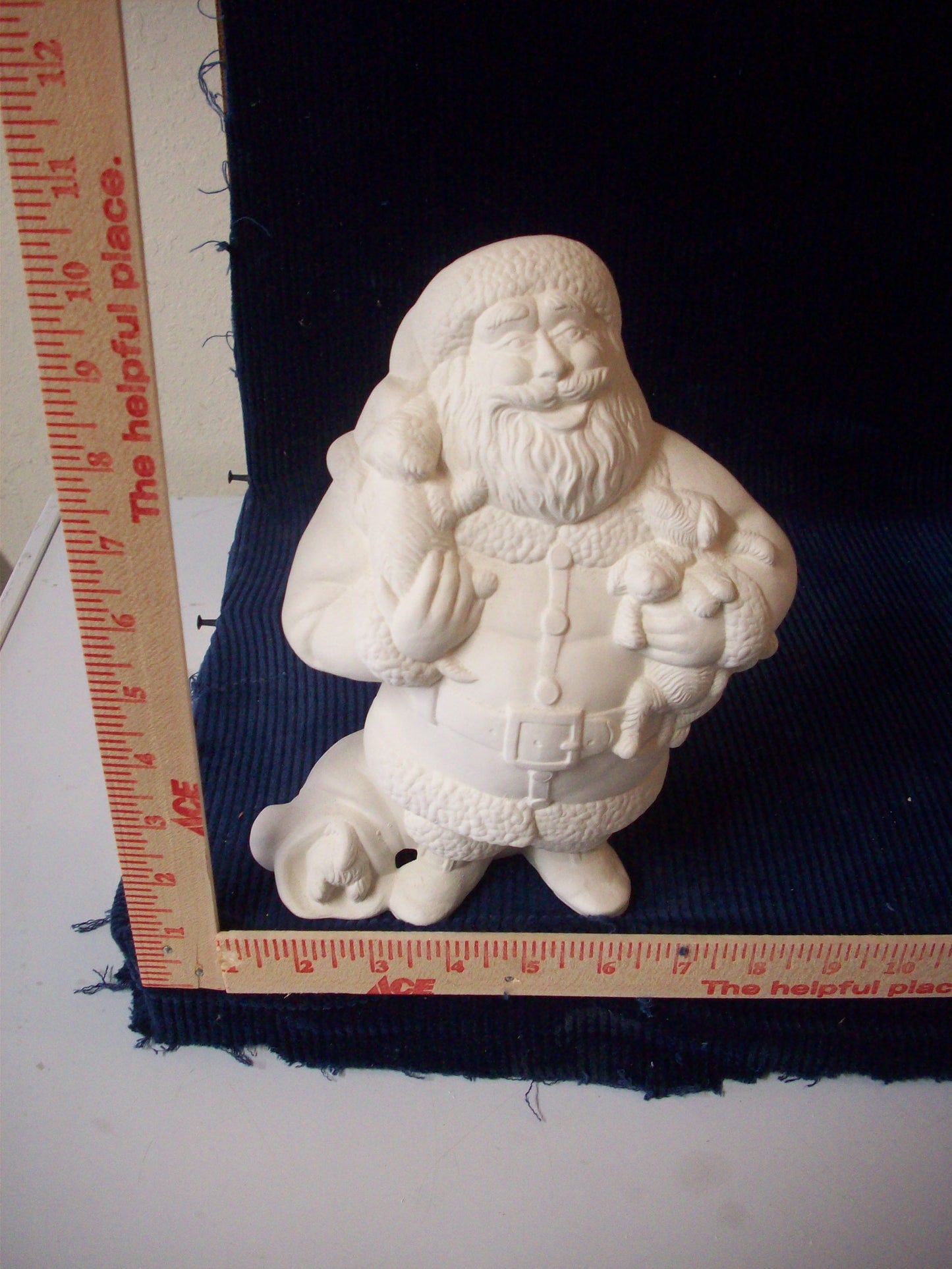 Ceramic Ready To Paint Santa With Puppies