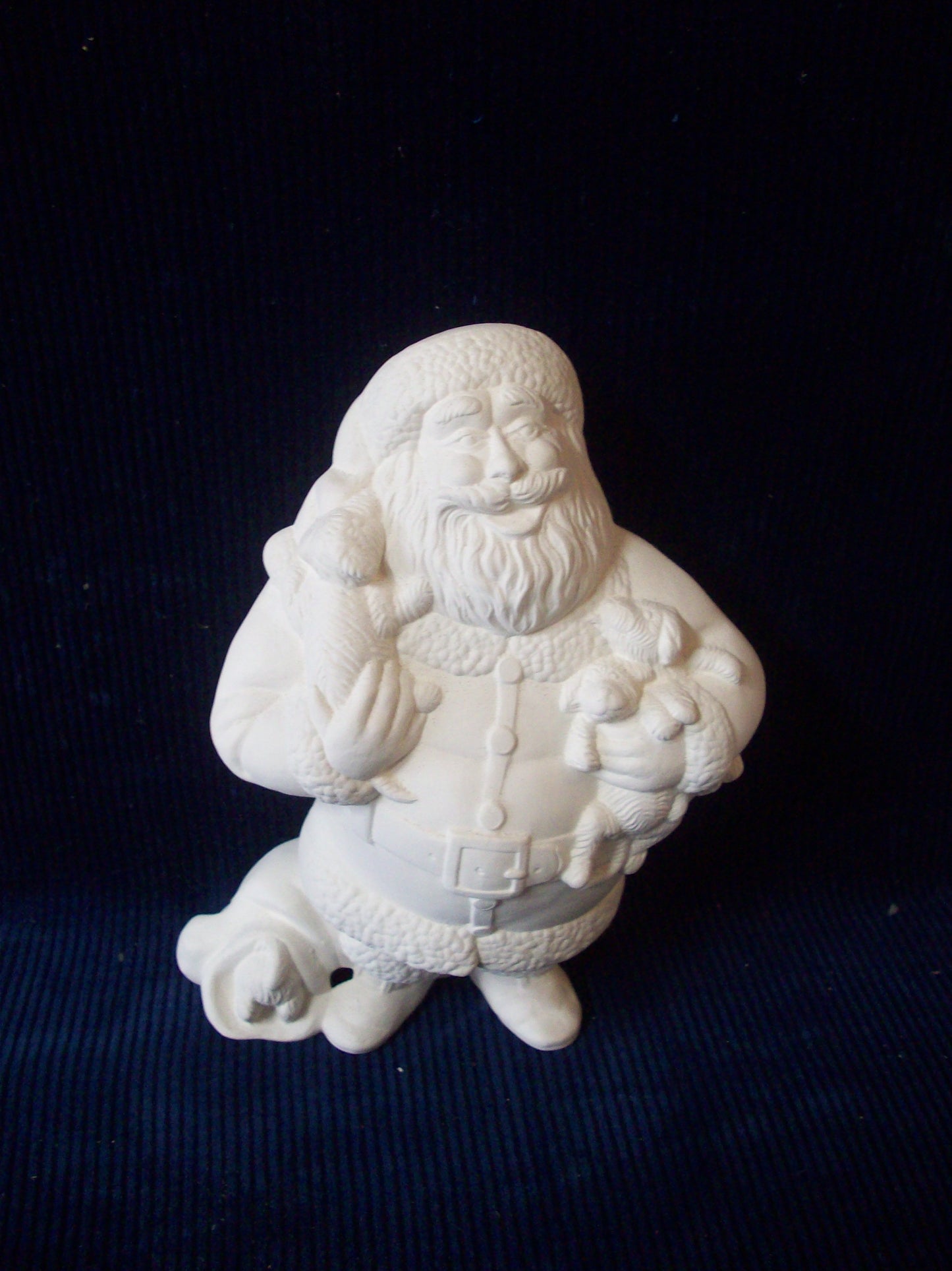 Ceramic Ready To Paint Santa With Puppies