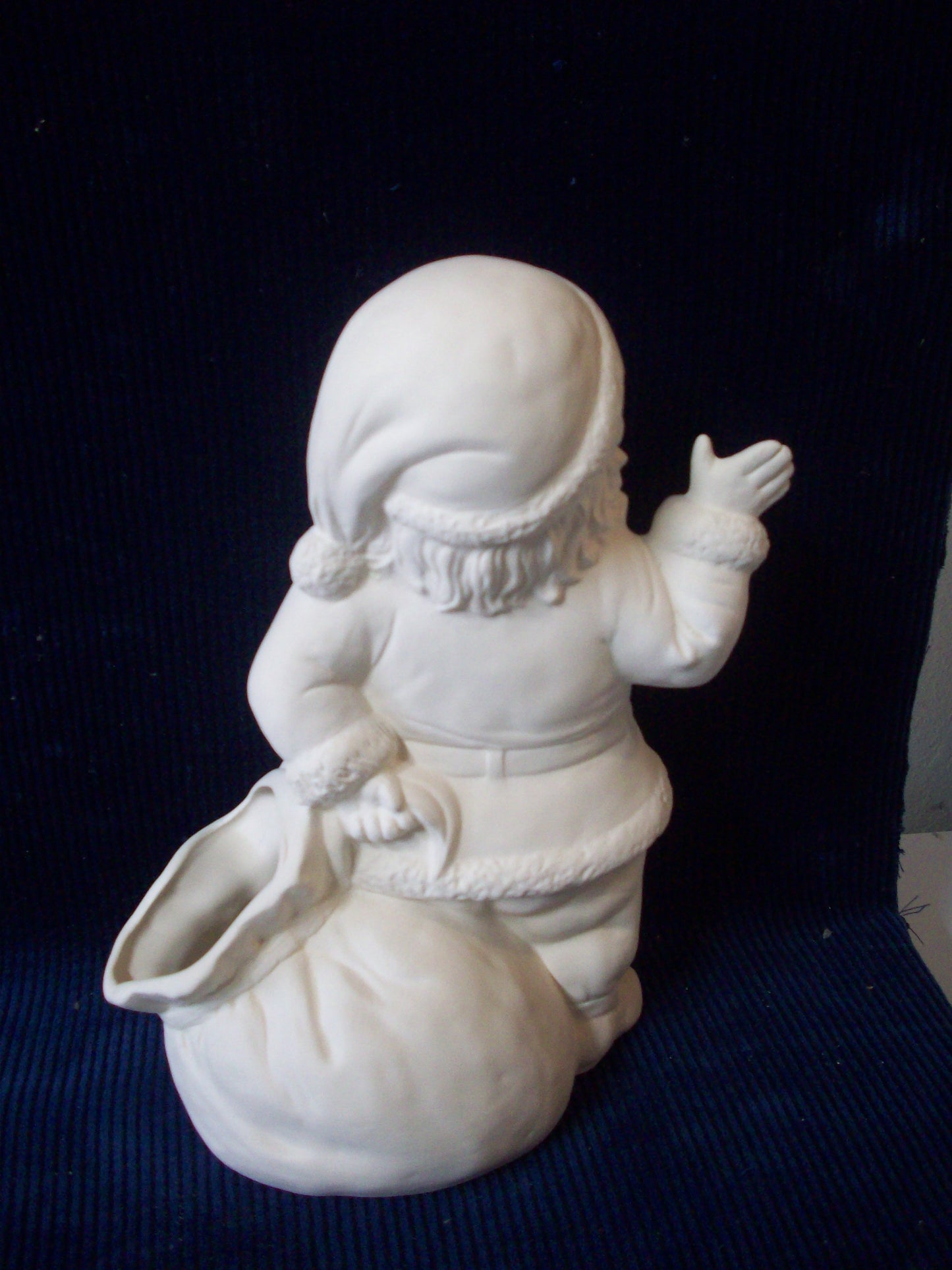 Ceramic Ready To Paint Waving Santa With Toy Bag