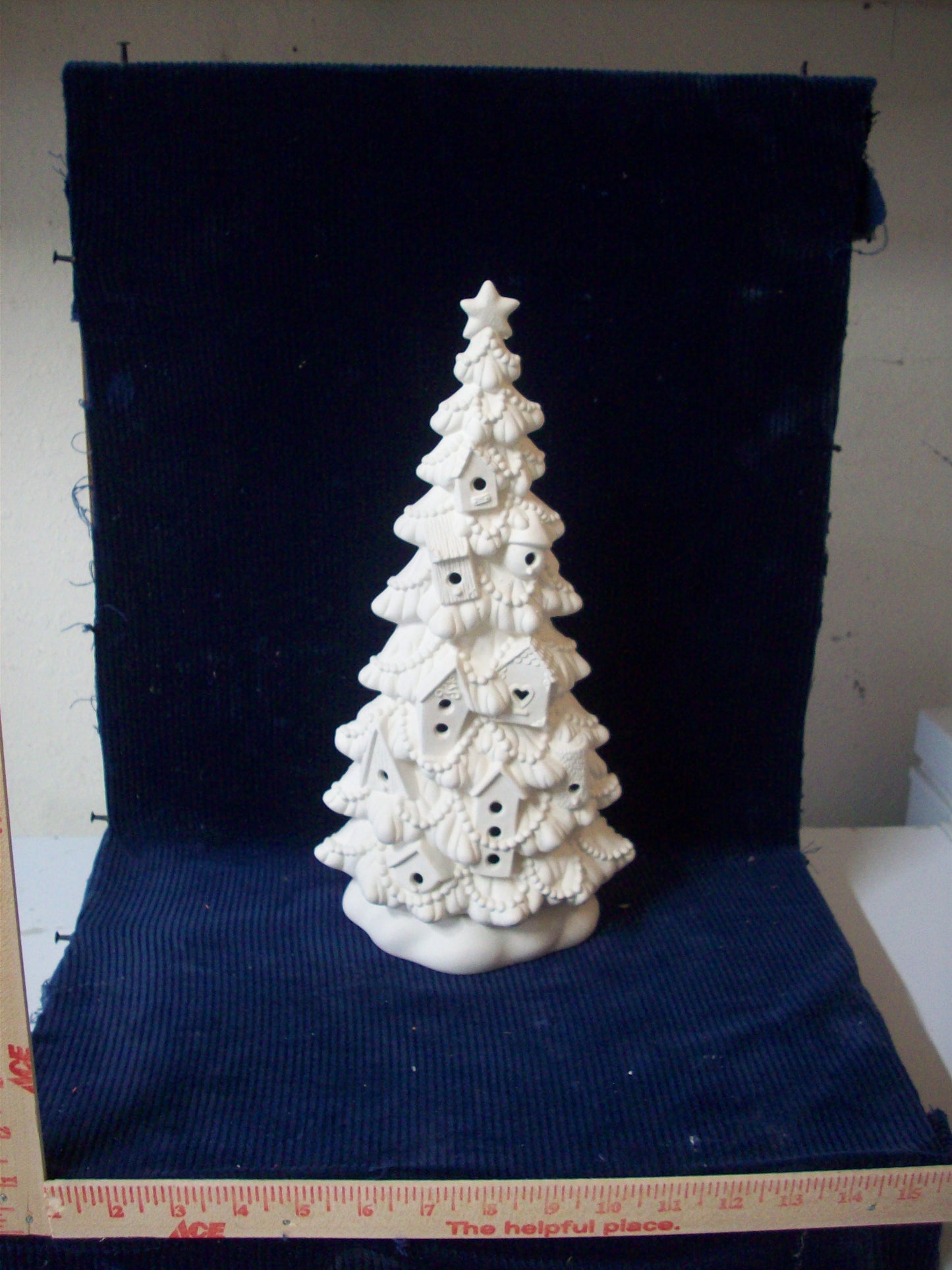 Ceramics Ready to Paint Bird House Christmas Tree with Base