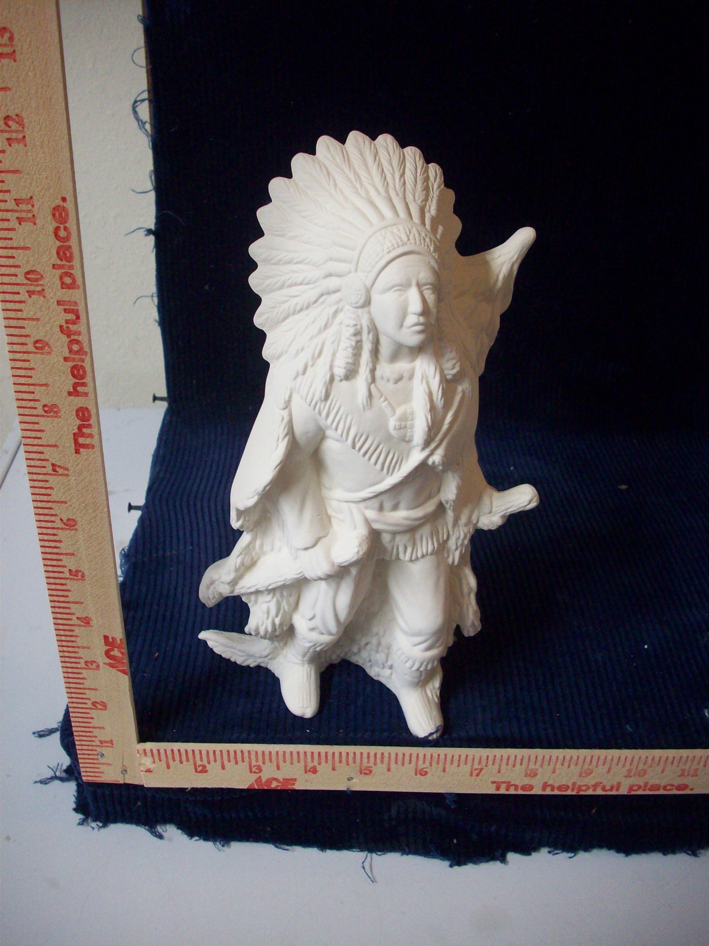 Ceramic Ready To Paint Native American Carrying a Tree