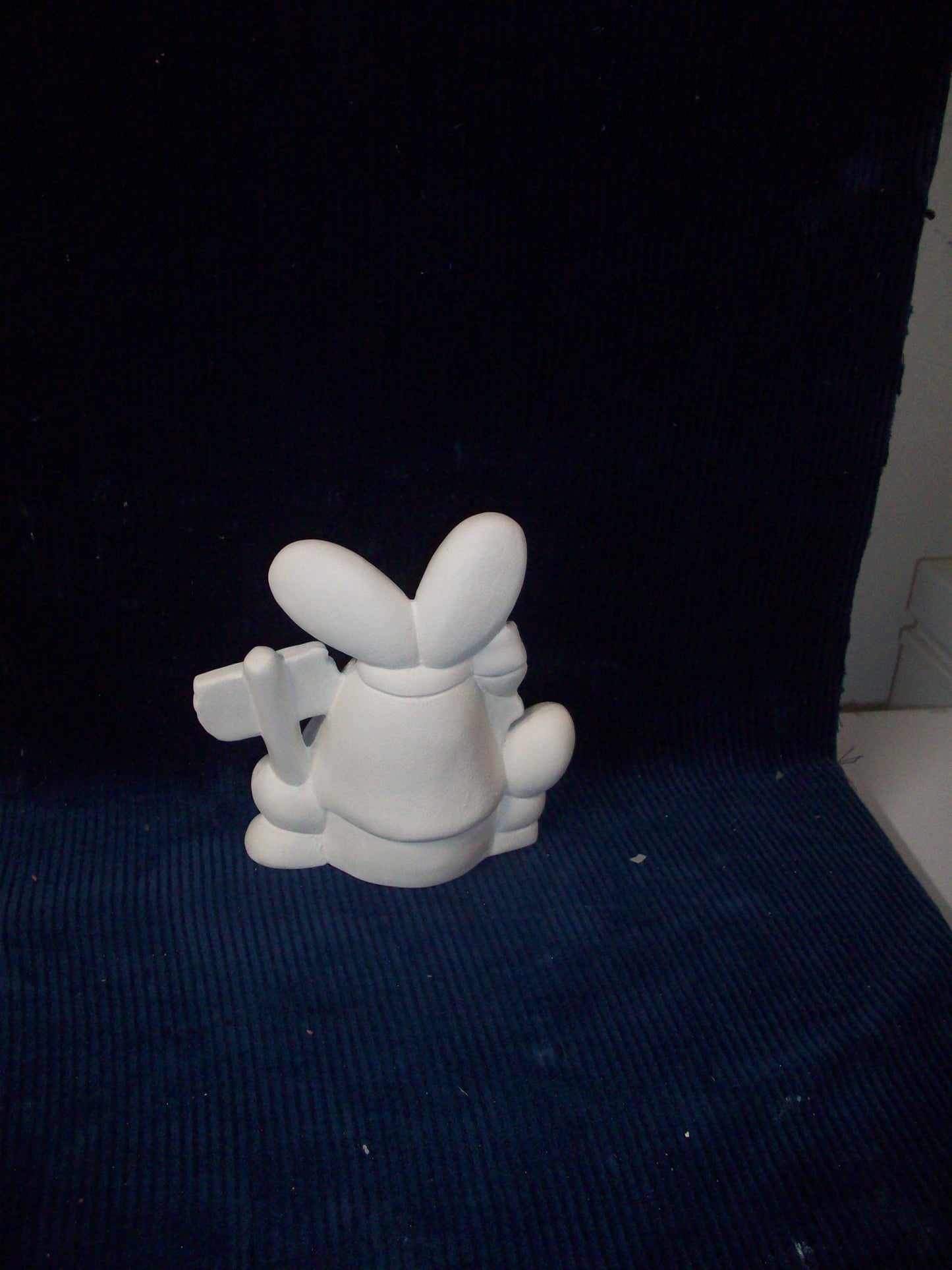 Ceramic Ready To Paint Easter Gnome Bunny Holding Sign & Egg