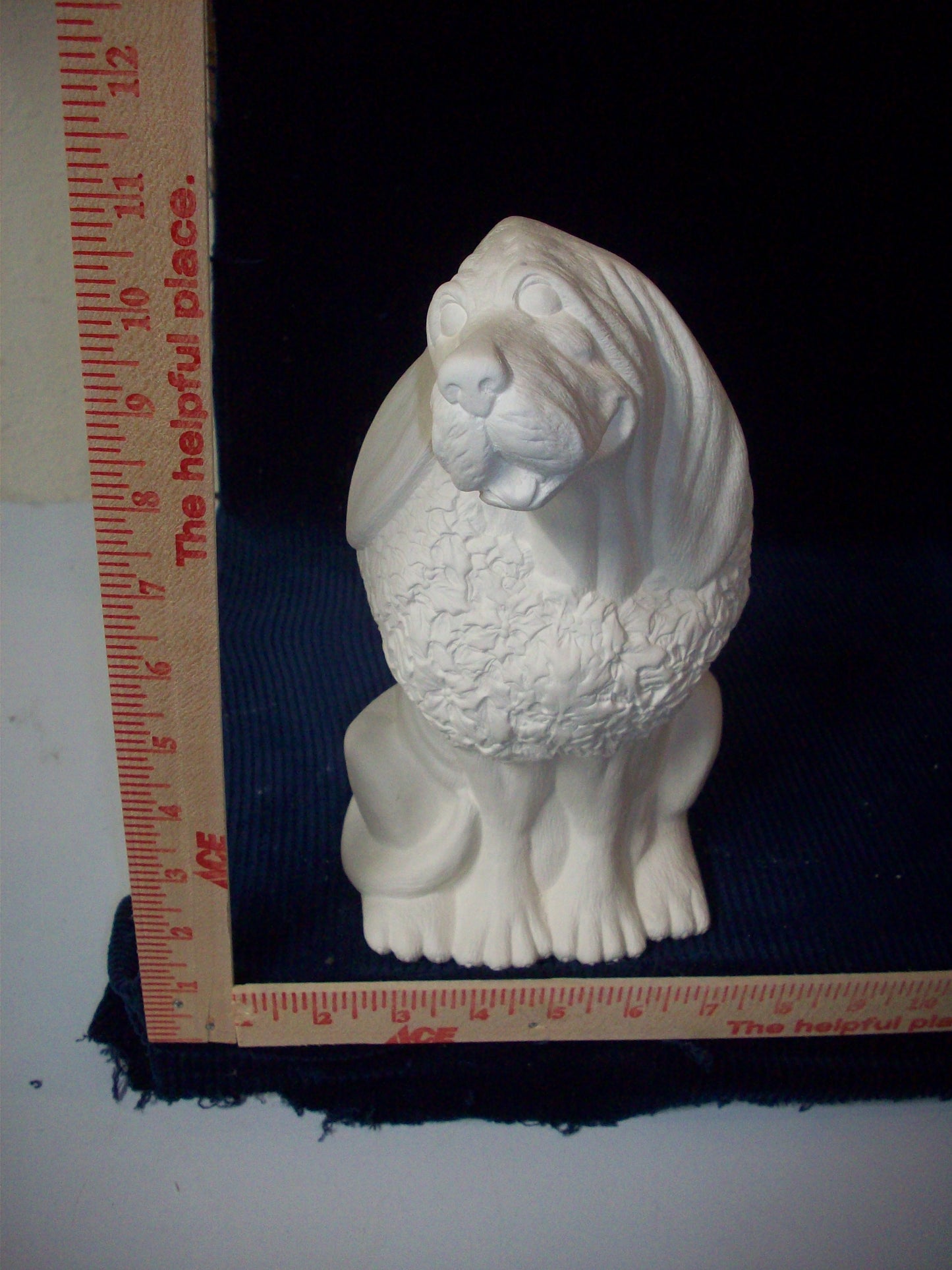 Ceramic Ready To Paint Hound Dog with Christmas Wreath