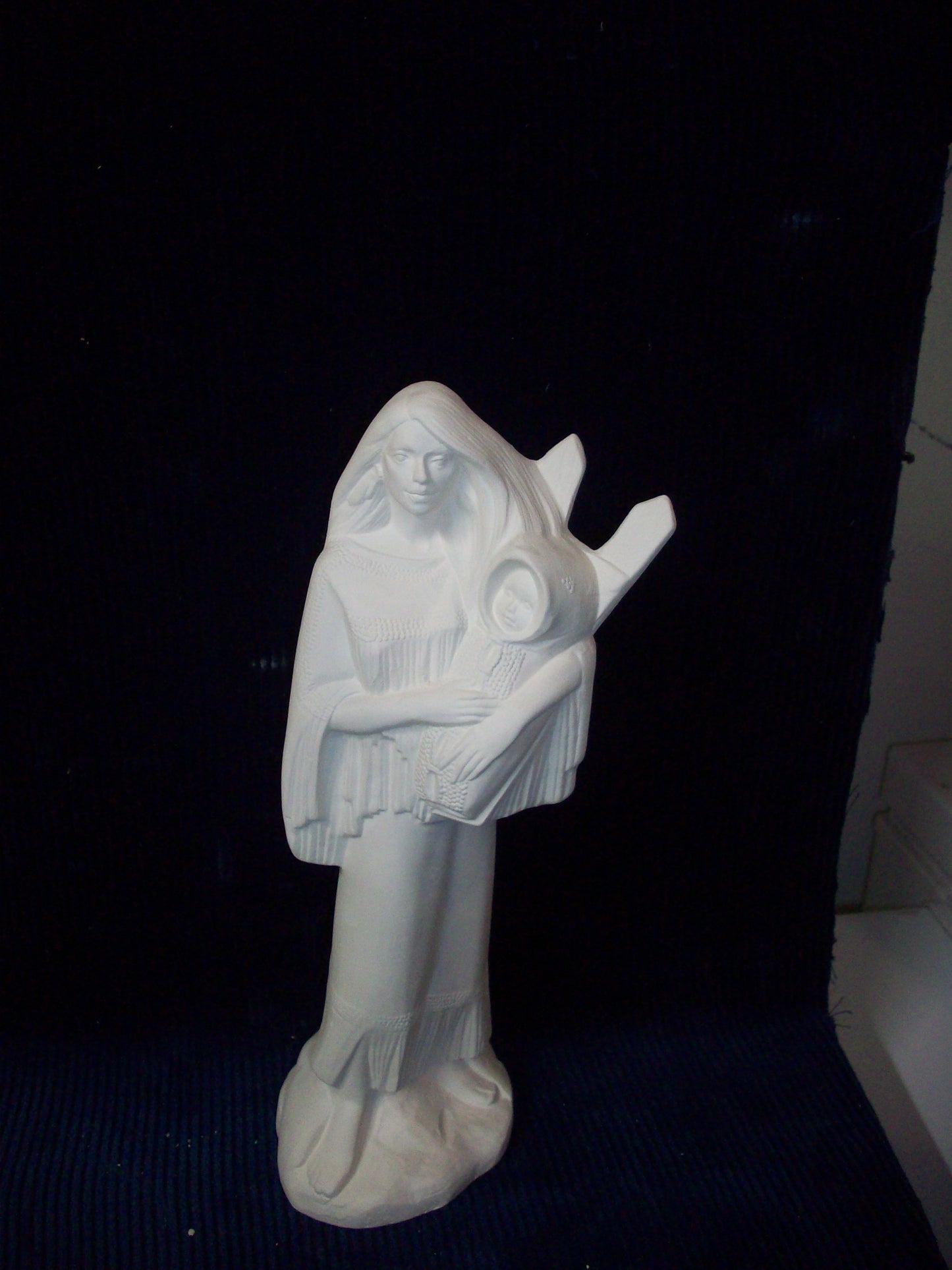 Ceramic Ready To Paint Native American Woman With Child