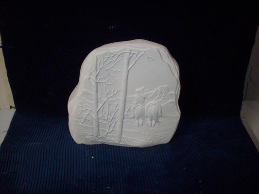 Ceramic Ready To Paint Native American Scene with Trees