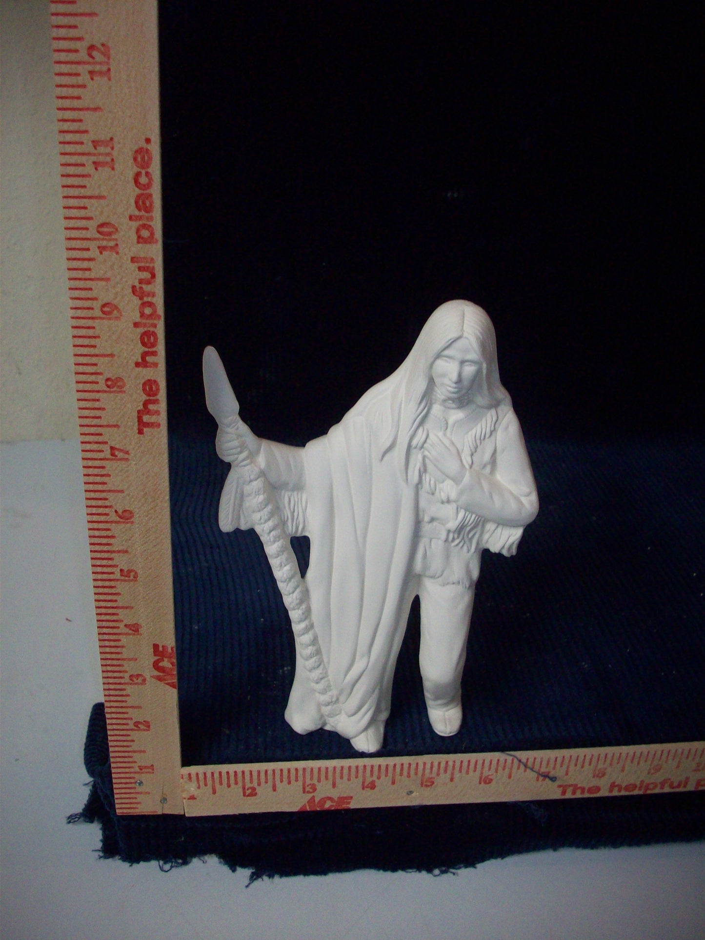 Ceramic Ready to Paint Native American Man Holding a Spear